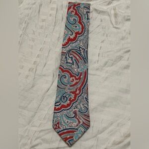 Vintage Kenneth Gordon Linen Men’s Neck Tie Necktie Beige Paisley USA Made